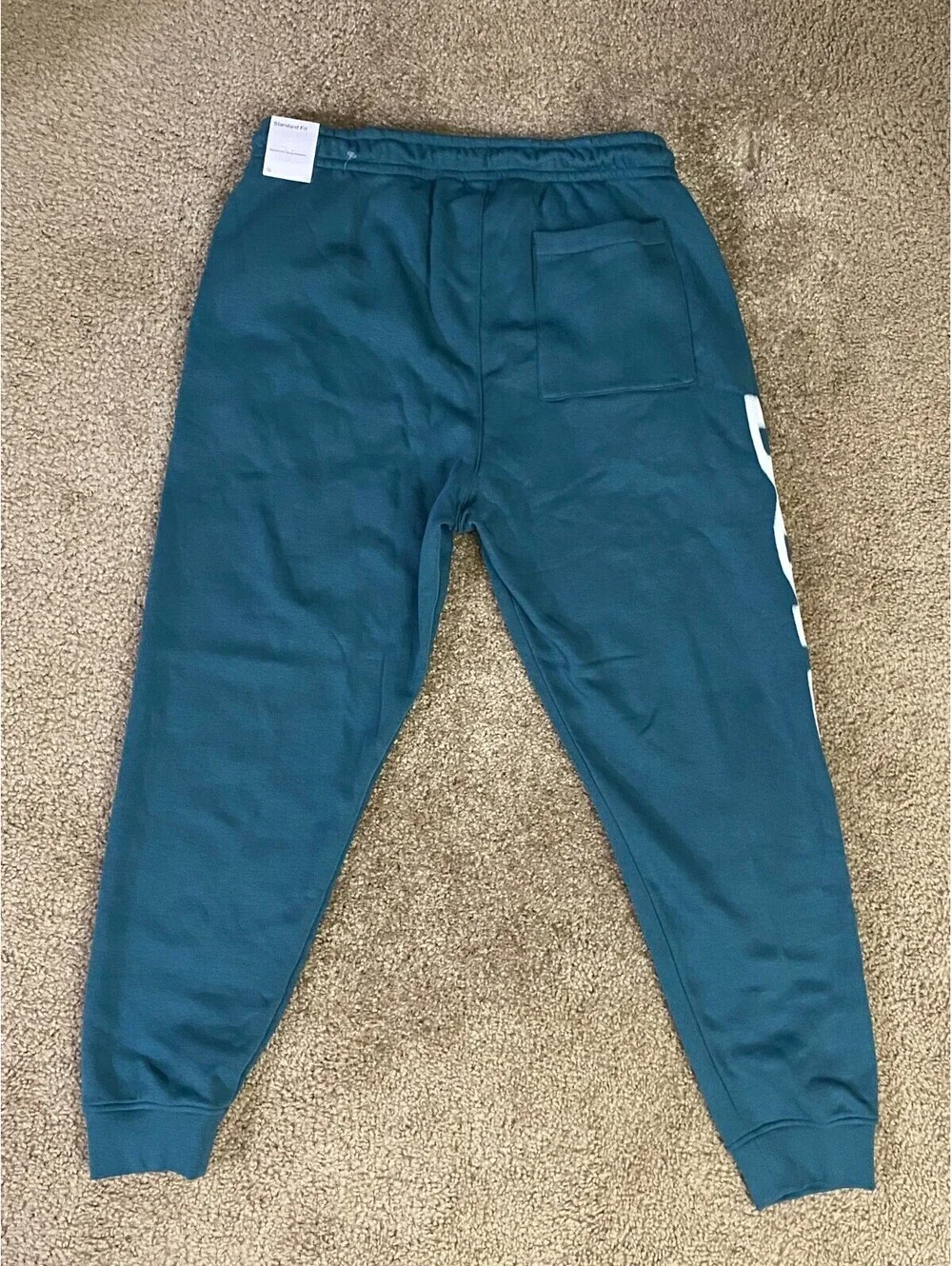 Jordan Sweatpants Mens Large Blue Spellout Logo Cotton Standard Fit Tapered Leg
